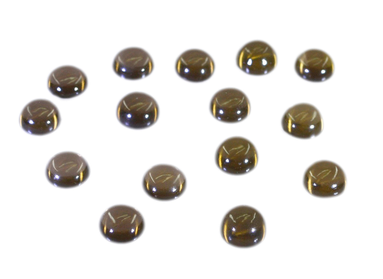 Smoky Quartz 10PC Tiny 5x5 MM Round Cabochon Brown Shine semi Precious Loose Gems