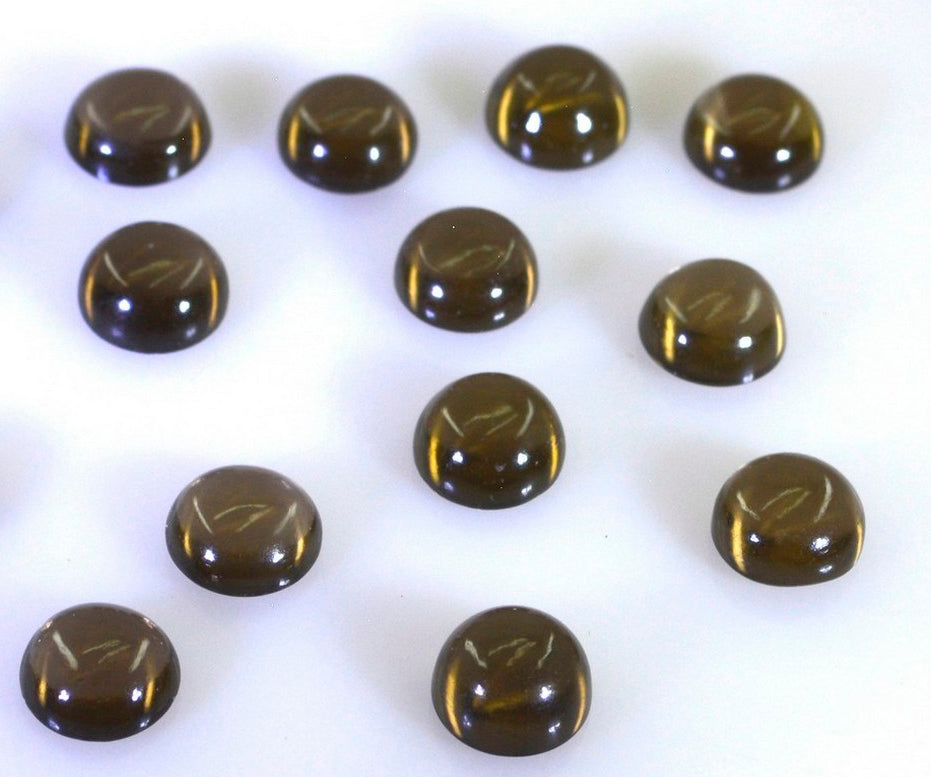 Smoky Quartz 1PC Small 7x7 MM Round Cabochon Brown High Quality semi Precious Loose Gemstones