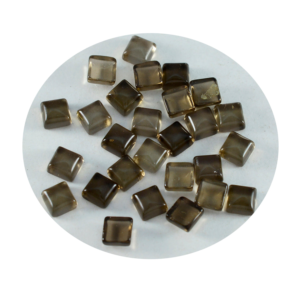 Smoky Quartz 10PC Tiny 3x3 MM Square Cabochon Brown Sparkling semi Precious Semi Precious Gemstone