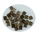 Smoky Quartz 10PC Tiny 4x4 MM Square Cabochon Brown Polished semi Precious Precious Gemstone
