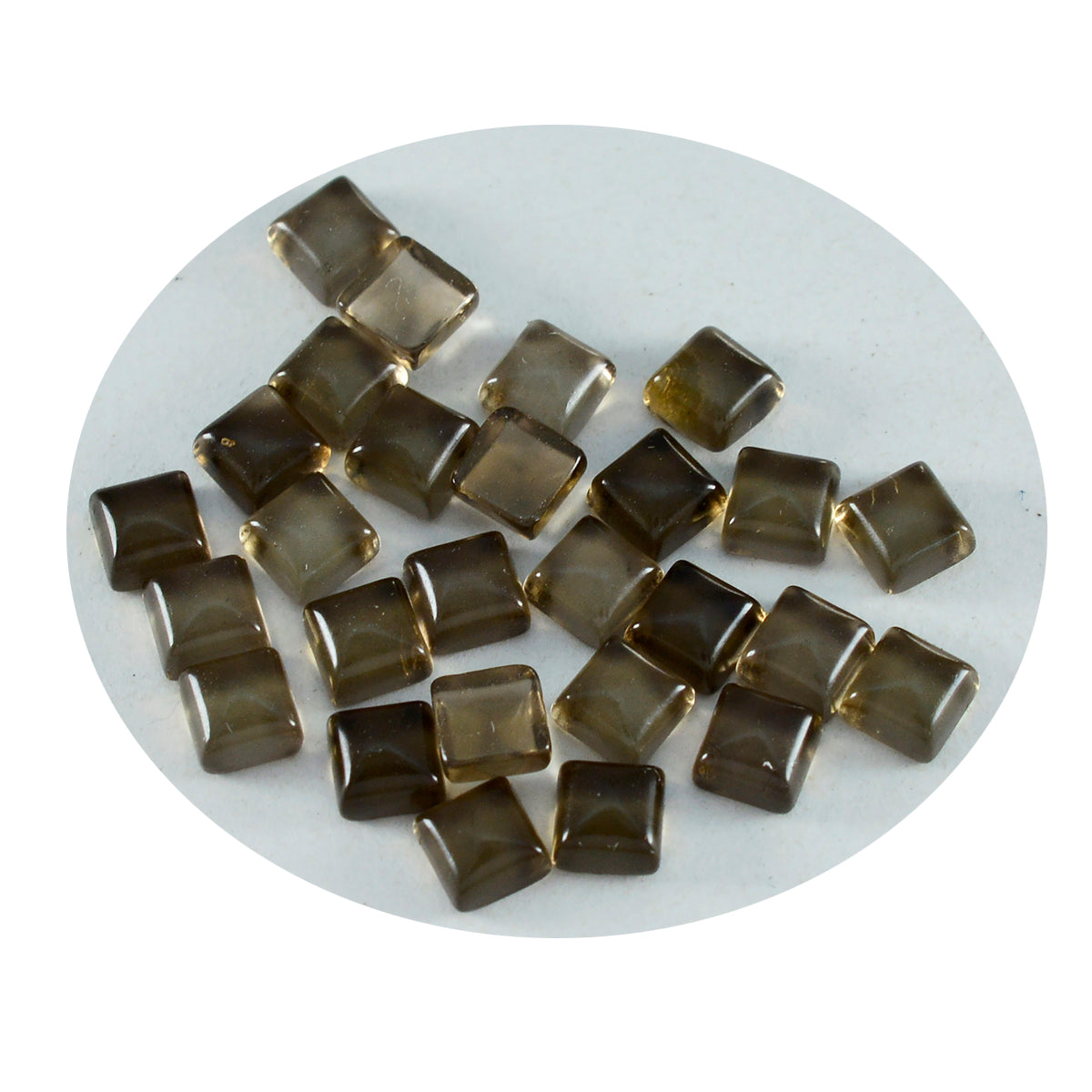 Smoky Quartz 10PC Tiny 4x4 MM Square Cabochon Brown Polished semi Precious Precious Gemstone