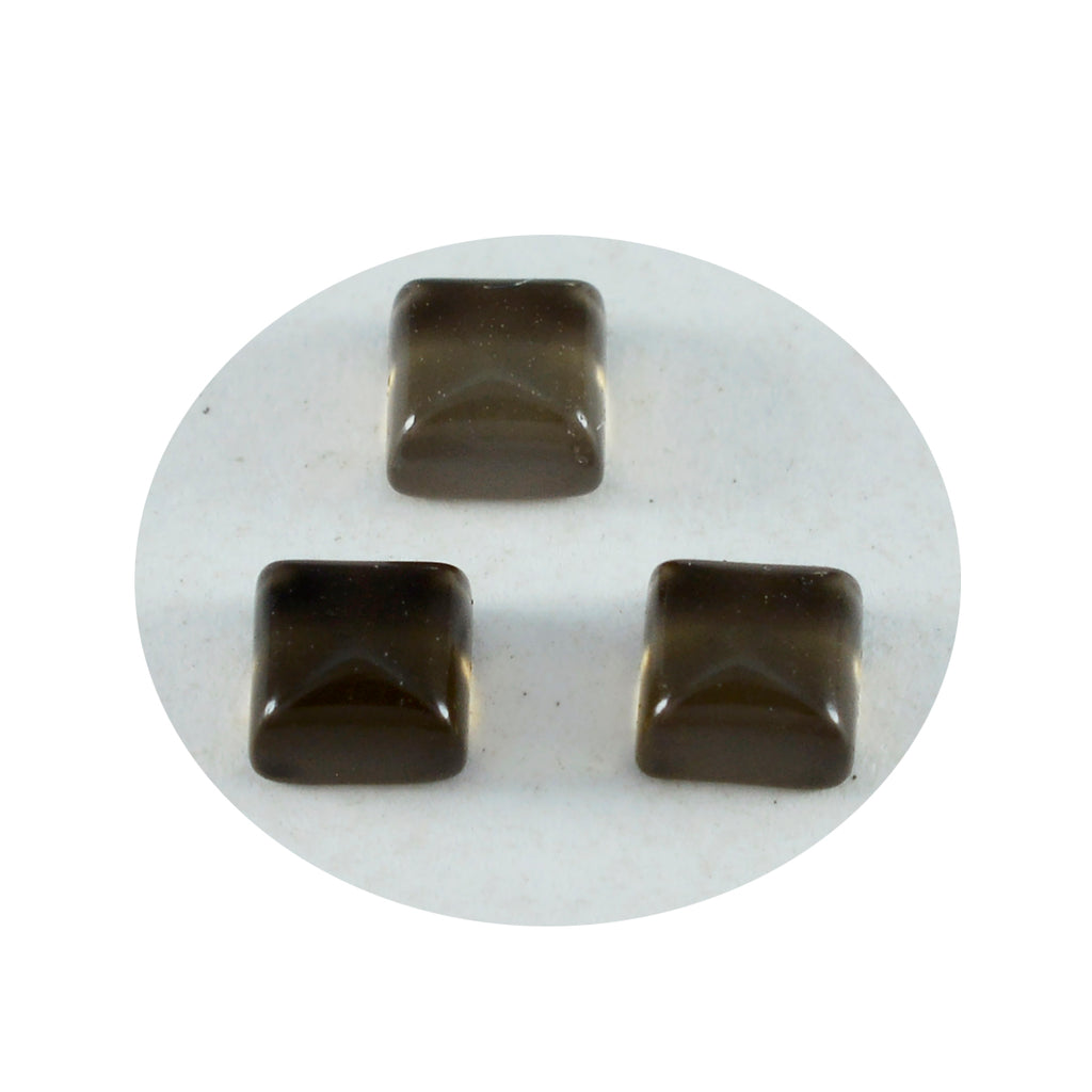 Smoky Quartz 1PC Small 8x8 MM Square Cabochon Brown Shine semi Precious Loose Gemstones