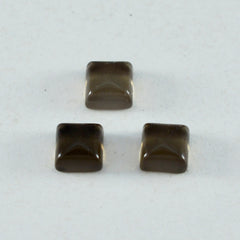 Smoky Quartz 1PC Small 8x8 MM Square Cabochon Brown Shine semi Precious Loose Gemstones