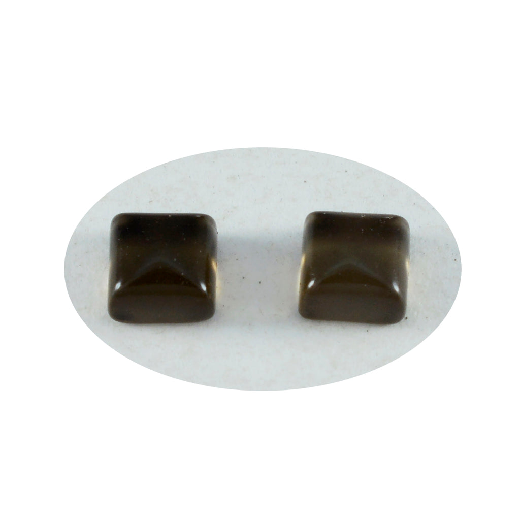 Smoky Quartz 1PC Medium 9x9 MM Square Cabochon Brown Fine semi Precious Semi Precious Gemstone