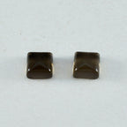 Smoky Quartz 1PC Medium 9x9 MM Square Cabochon Brown Fine semi Precious Semi Precious Gemstone