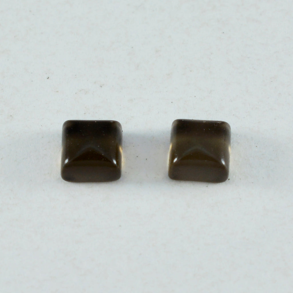 Rauchquarz 1PC Großer 11x11 MM Quadrat Cabochon Braun Natürliche Halbedelsteine