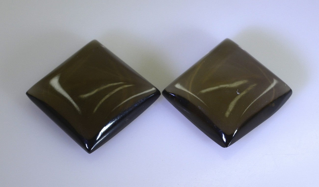 Smoky Quartz 10PC Tiny 4x4 MM Square Cabochon Brown Polished semi Precious Precious Gemstone