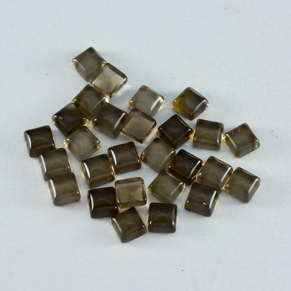 Smoky Quartz 1PC Tiny 6x6 MM Square Cabochon Brown Luster semi Precious Loose Gems