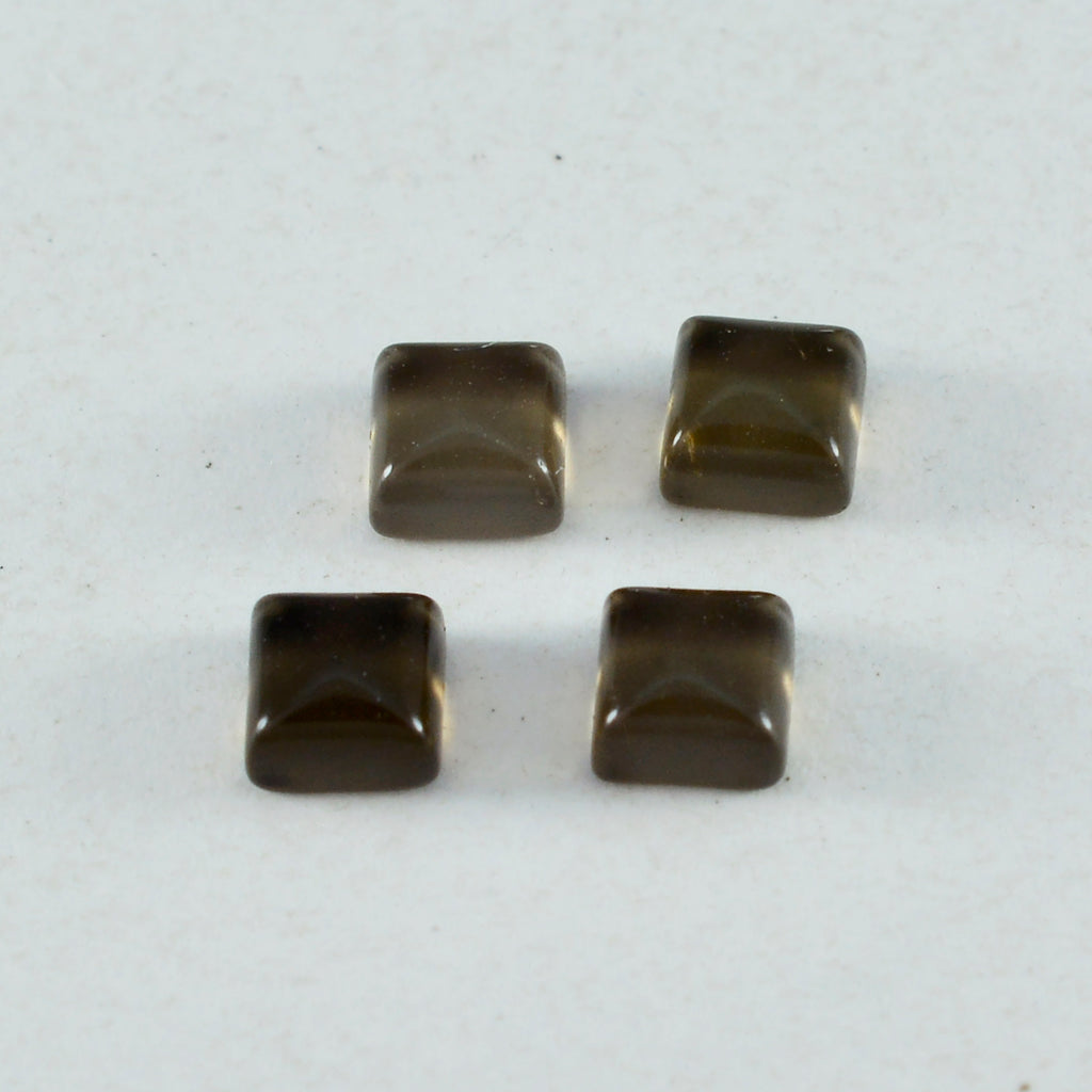 Smoky Quartz 1PC Small 8x8 MM Square Cabochon Brown Shine semi Precious Loose Gemstones