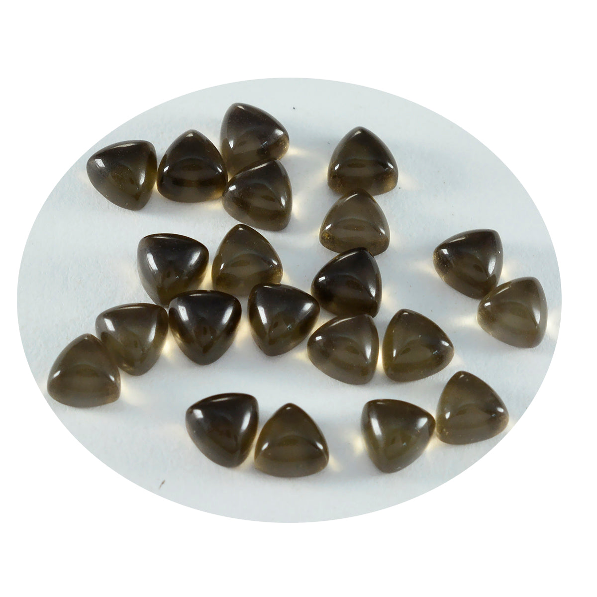 Smoky Quartz 10PC Tiny 4x4 MM Triangle Cabochon Brown Superior semi Precious Loose Gemstone Sekundär produktbild