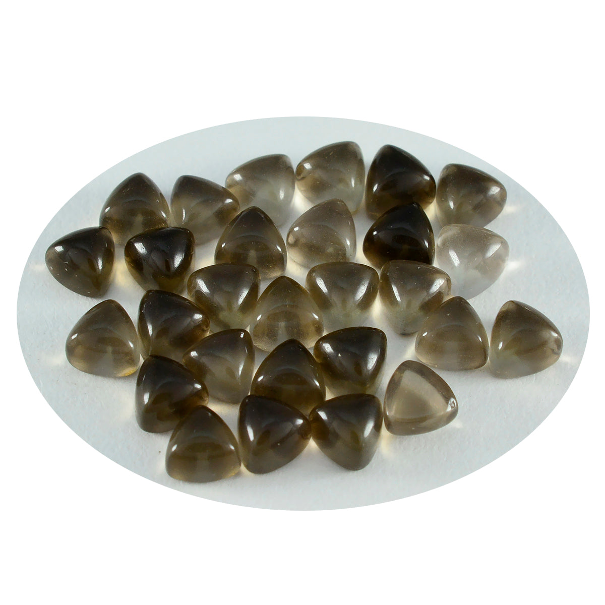 Smoky Quartz 1PC Tiny 6x6 MM Triangle Cabochon Brown Fiery semi Precious Semi Precious Gemstone