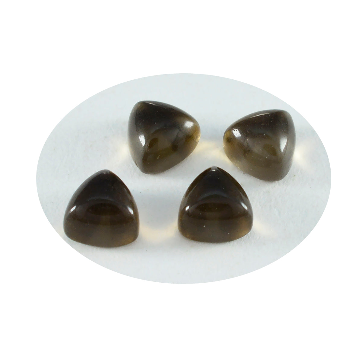 Smoky Quartz 1PC Small 8x8 MM Triangle Cabochon Brown Sparkling semi Precious Gems