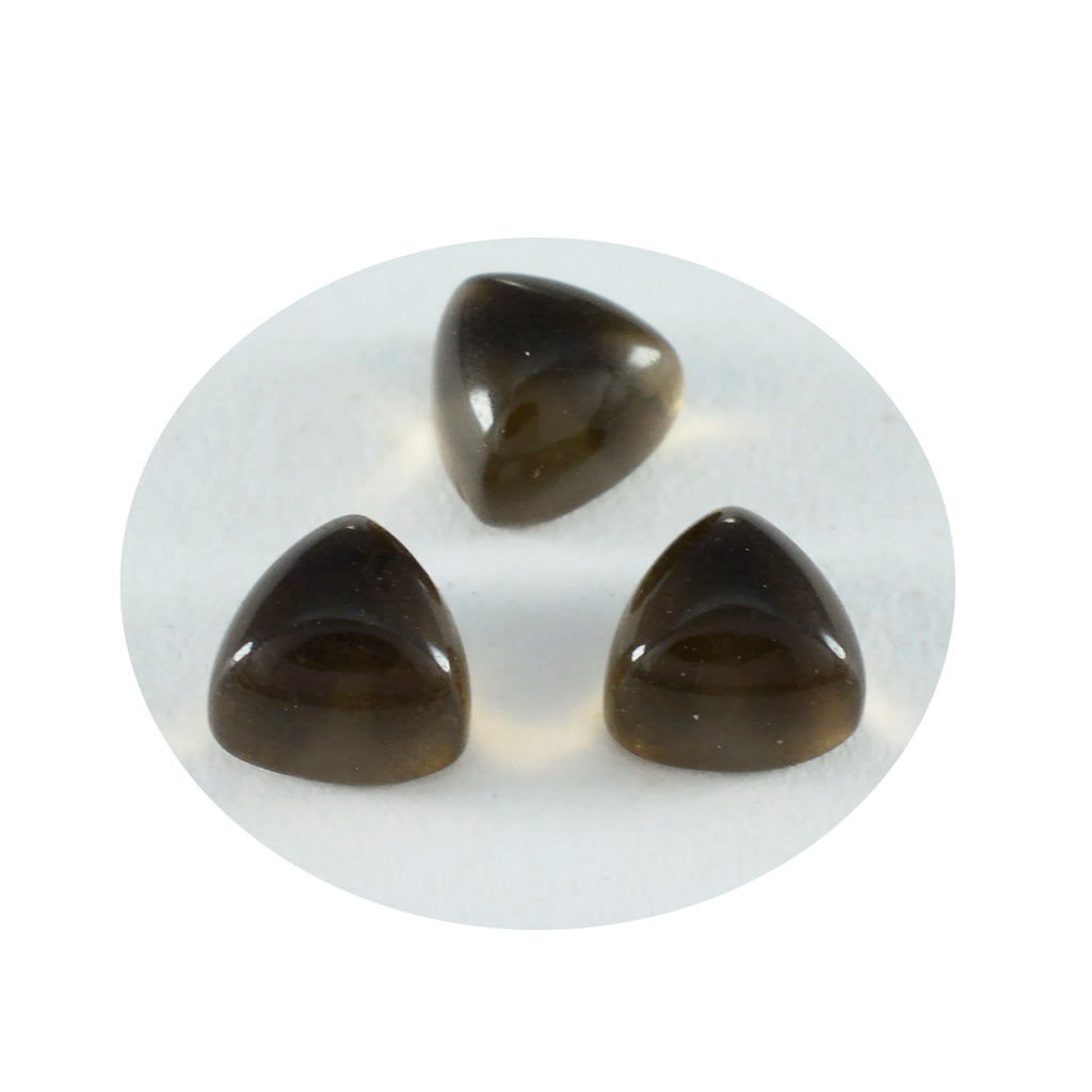 Smoky Quartz 1PC Medium 9x9 MM Triangle Cabochon Brown Polished semi Precious Loose Gems