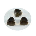 Smoky Quartz 1PC Medium 9x9 MM Triangle Cabochon Brown Polished semi Precious Loose Gems