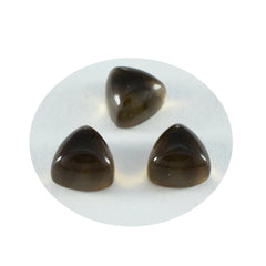 Smoky Quartz 1PC Medium 9x9 MM Triangle Cabochon Brown Polished semi Precious Loose Gems