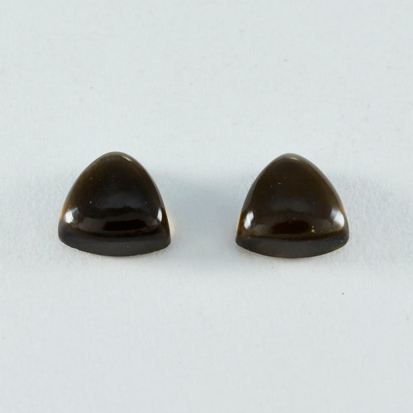 Smoky Quartz 1PC Large 11x11 MM Triangle Cabochon Brown Luster semi Precious Loose Gemstones