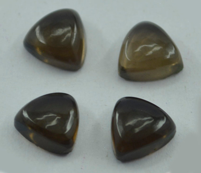 Smoky Quartz 1PC Tiny 6x6 MM Triangle Cabochon Brown Fiery semi Precious Semi Precious Gemstone
