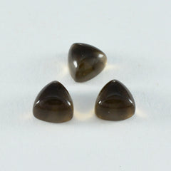 Smoky Quartz 1PC Medium 9x9 MM Triangle Cabochon Brown Polished semi Precious Loose Gems