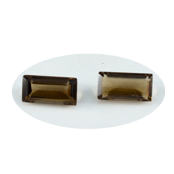 Smoky Quartz 1PC Tiny 4x8 MM Baguette Faceted Brown Genuine Semi Precious Loose Gemstones
