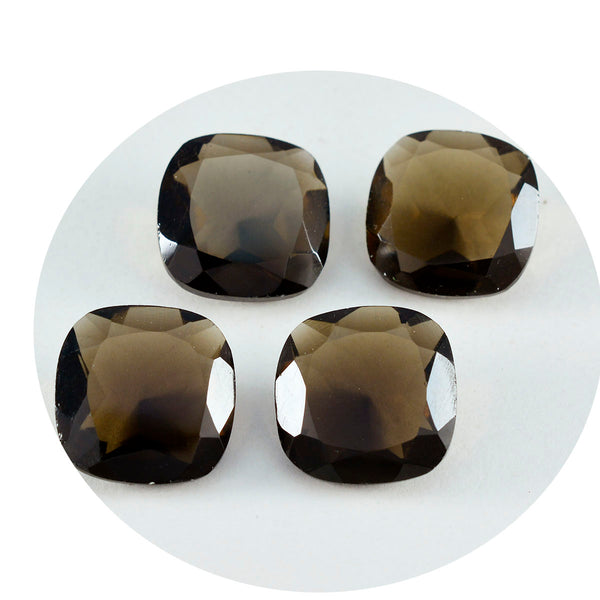 Smoky Quartz 1PC Large 11x11 MM Cushion Faceted Brown Fine Semi Precious Gems