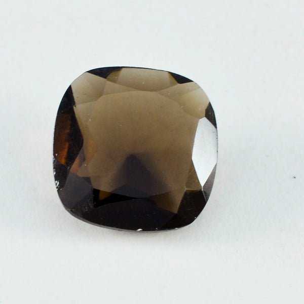 Rauchquarz 1PC Chunky 16x16 MM Kissen Facettiert Braun Reine Halbedelsteine Lose Edelsteine