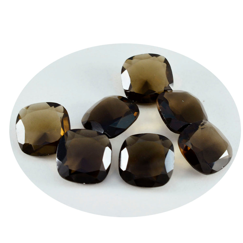 Smoky Quartz 1PC Tiny 6x6 MM Cushion Faceted Brown Polished Semi Precious Loose Gemstones