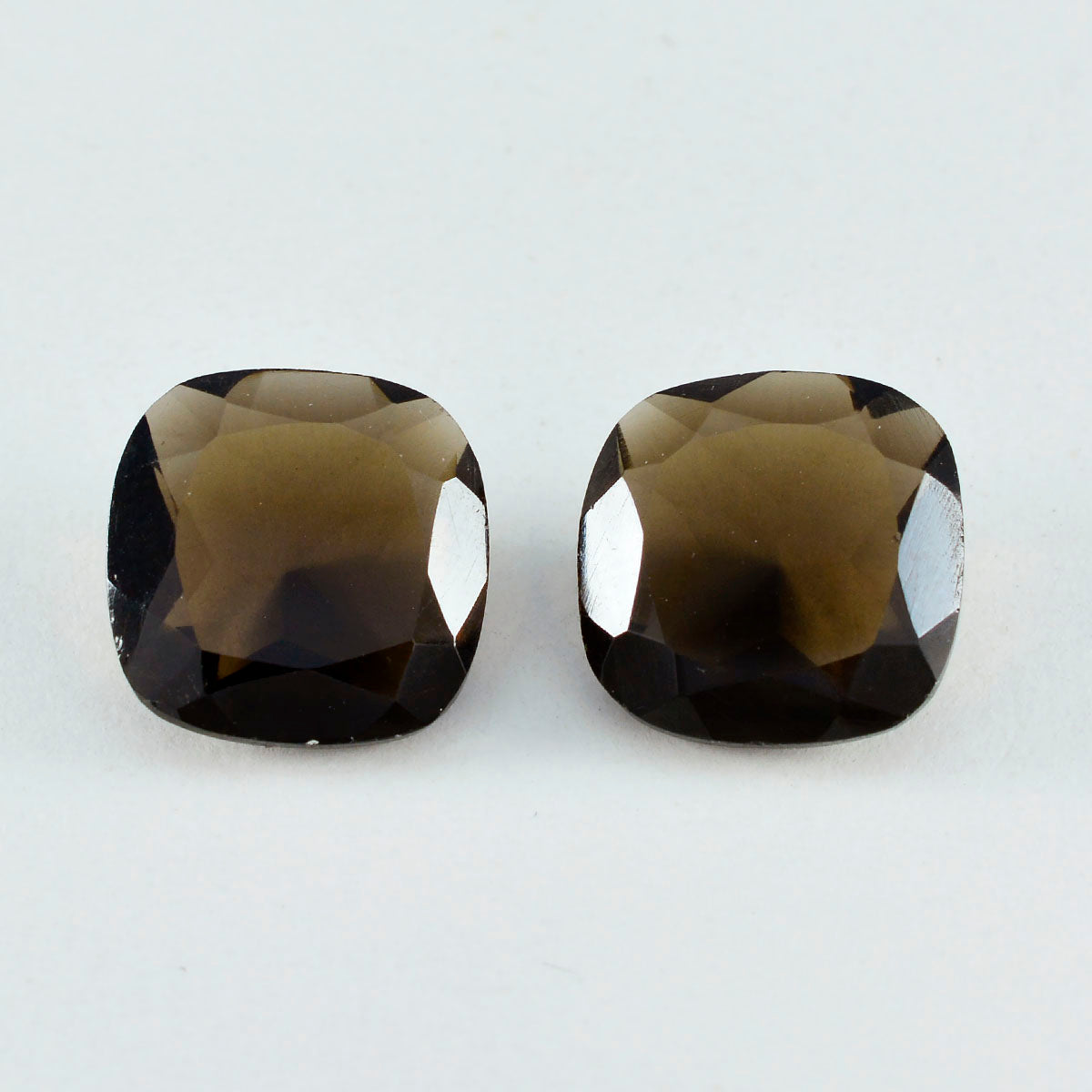 Smoky Quartz 1PC Large 12x12 MM Cushion Faceted Brown High Quality Semi Precious Loose Gems Hoofdafbeelding