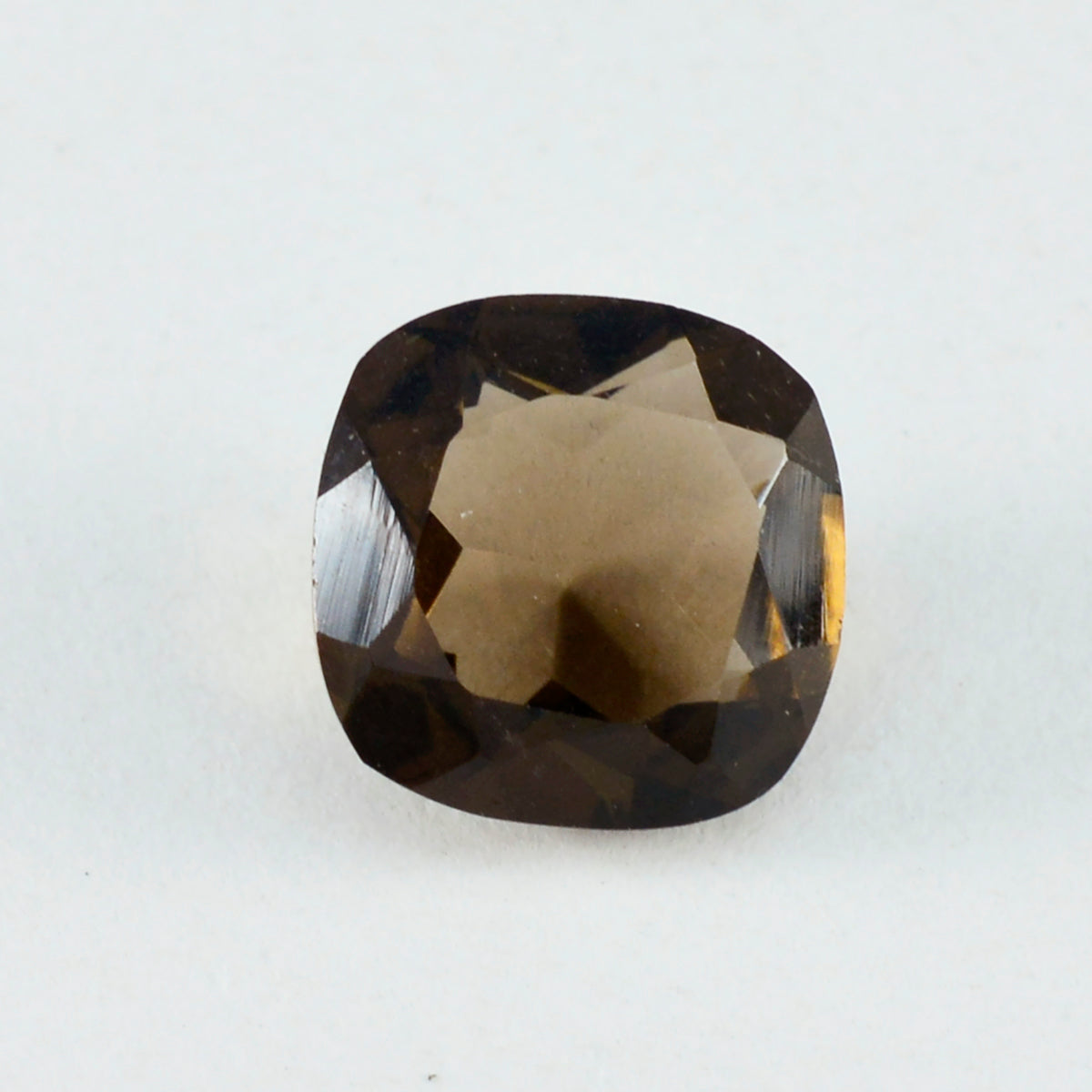 Smoky Quartz 1PC Chunky 14x14 MM Cushion Faceted Brown Genuine Semi Precious Loose Gemstones Huvudsaklig produktbild