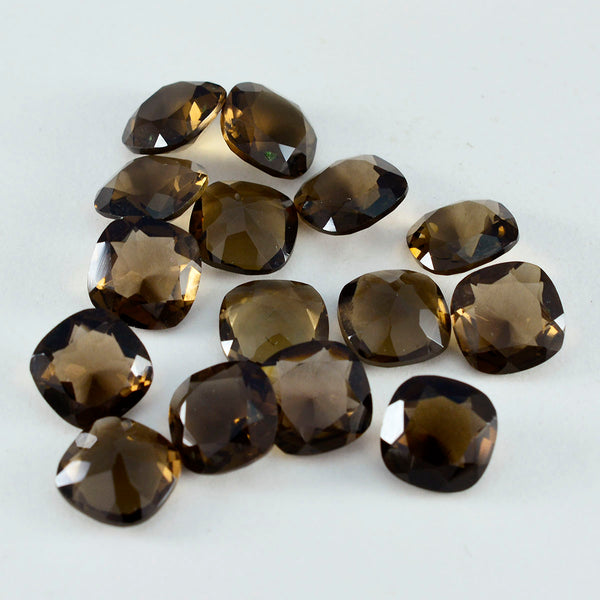 Smoky Quartz 1PC Tiny 6x6 MM Cushion Faceted Brown Polished Semi Precious Loose Gemstones