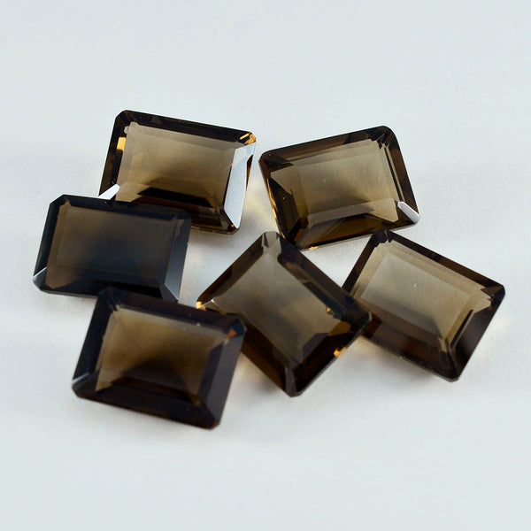 Smoky Quartz 1PC Large 10x12 MM Emerald Faceted Brown Superior Semi Precious Loose Gemstone