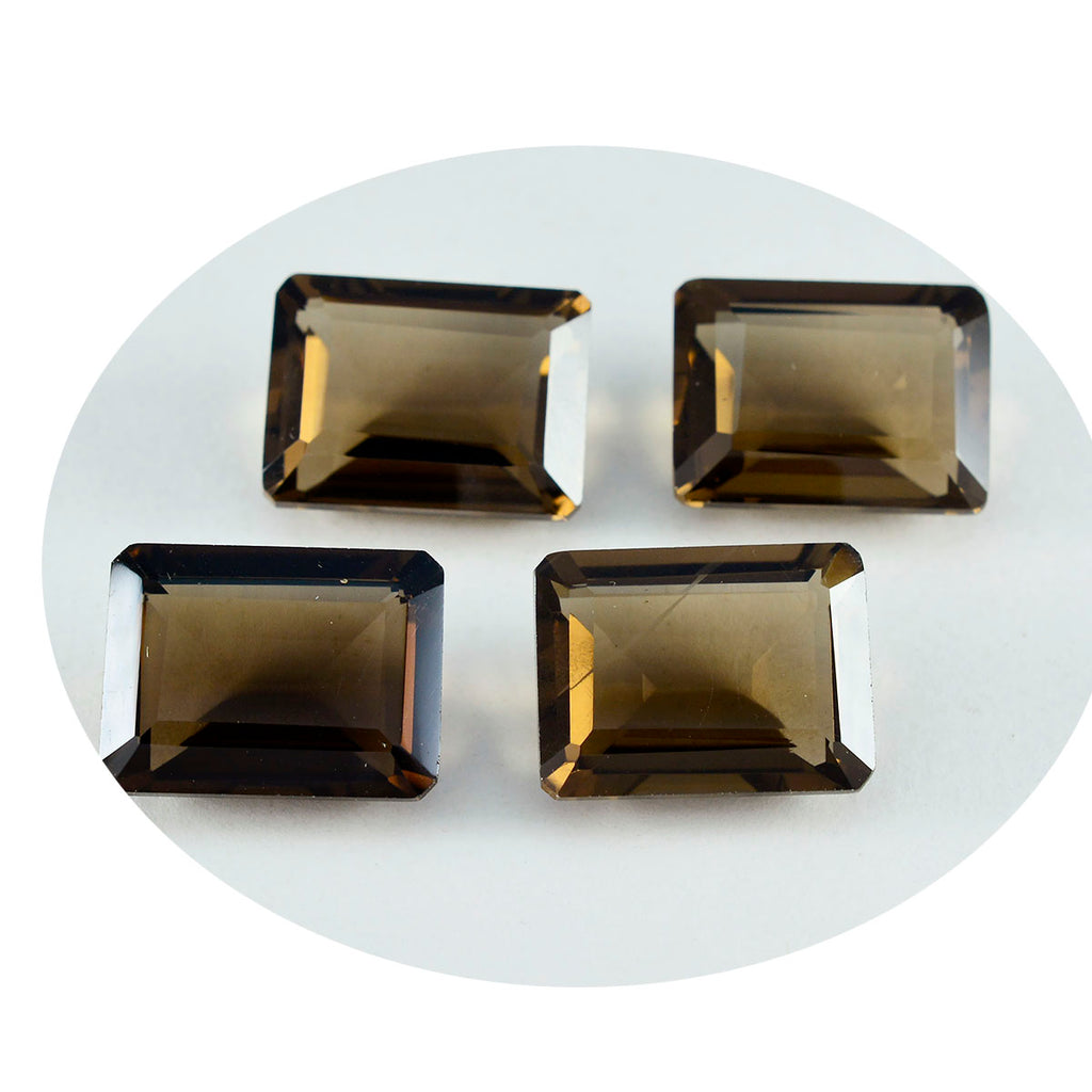 Rauchquarz 1PC Groß 10x14 MM Smaragd Facettiert Braun Reine Halbedelsteine Lose Edelsteine
