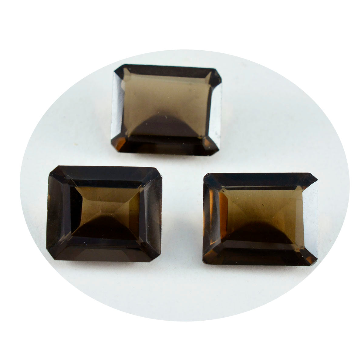 Smoky Quartz 1PC Chunky 12x16 MM Emerald Faceted Brown Fiery Semi Precious Gems