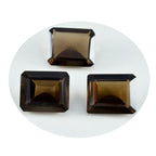 Smoky Quartz 1PC Chunky 12x16 MM Emerald Faceted Brown Fiery Semi Precious Gems