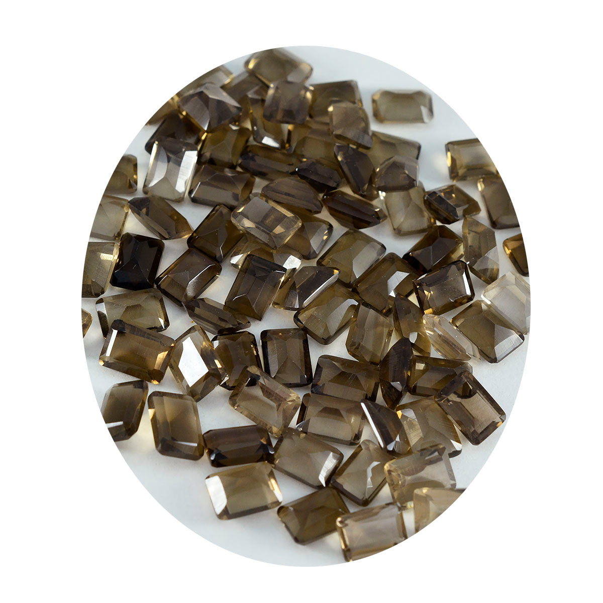 Smoky Quartz 10PC Tiny 3x5 MM Emerald Faceted Brown Sparkling Semi Precious Gems Secundaire afbeelding
