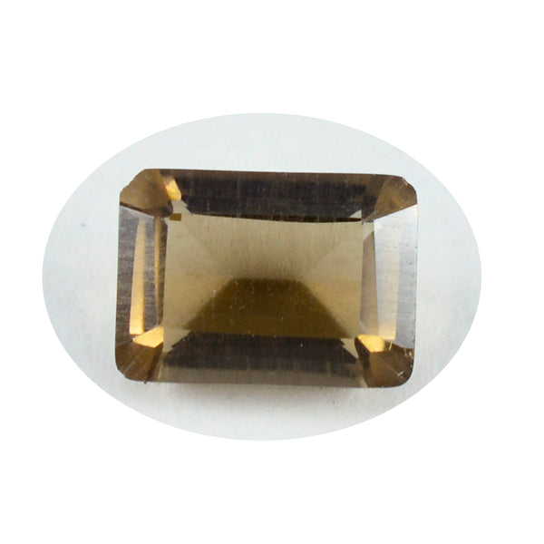 Smoky Quartz 1PC Medium 8x10 MM Emerald Faceted Brown High Quality Semi Precious Loose Gemstones