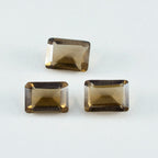 Smoky Quartz 1PC Medium 8x10 MM Emerald Faceted Brown High Quality Semi Precious Loose Gemstones