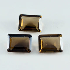 Smoky Quartz 1PC Large 10x12 MM Emerald Faceted Brown Superior Semi Precious Loose Gemstone