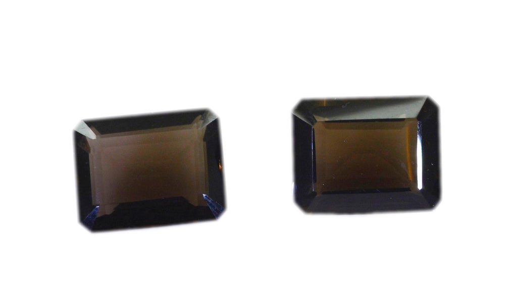 Smoky Quartz 1PC Large 10x12 MM Emerald Faceted Brown Superior Semi Precious Loose Gemstone