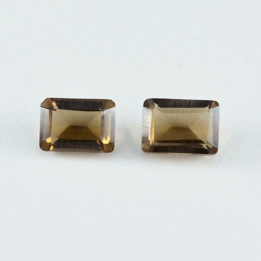 Rauchquarz 1PC Groß 10x14 MM Smaragd Facettiert Braun Reine Halbedelsteine Lose Edelsteine