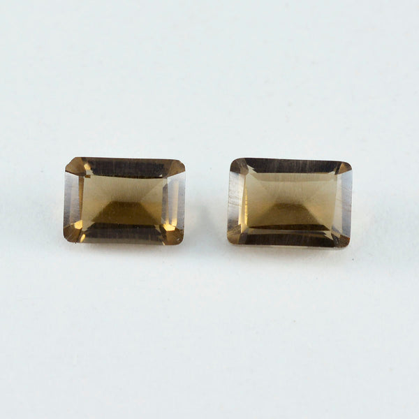 Rauchquarz 1PC Groß 10x14 MM Smaragd Facettiert Braun Reine Halbedelsteine Lose Edelsteine
