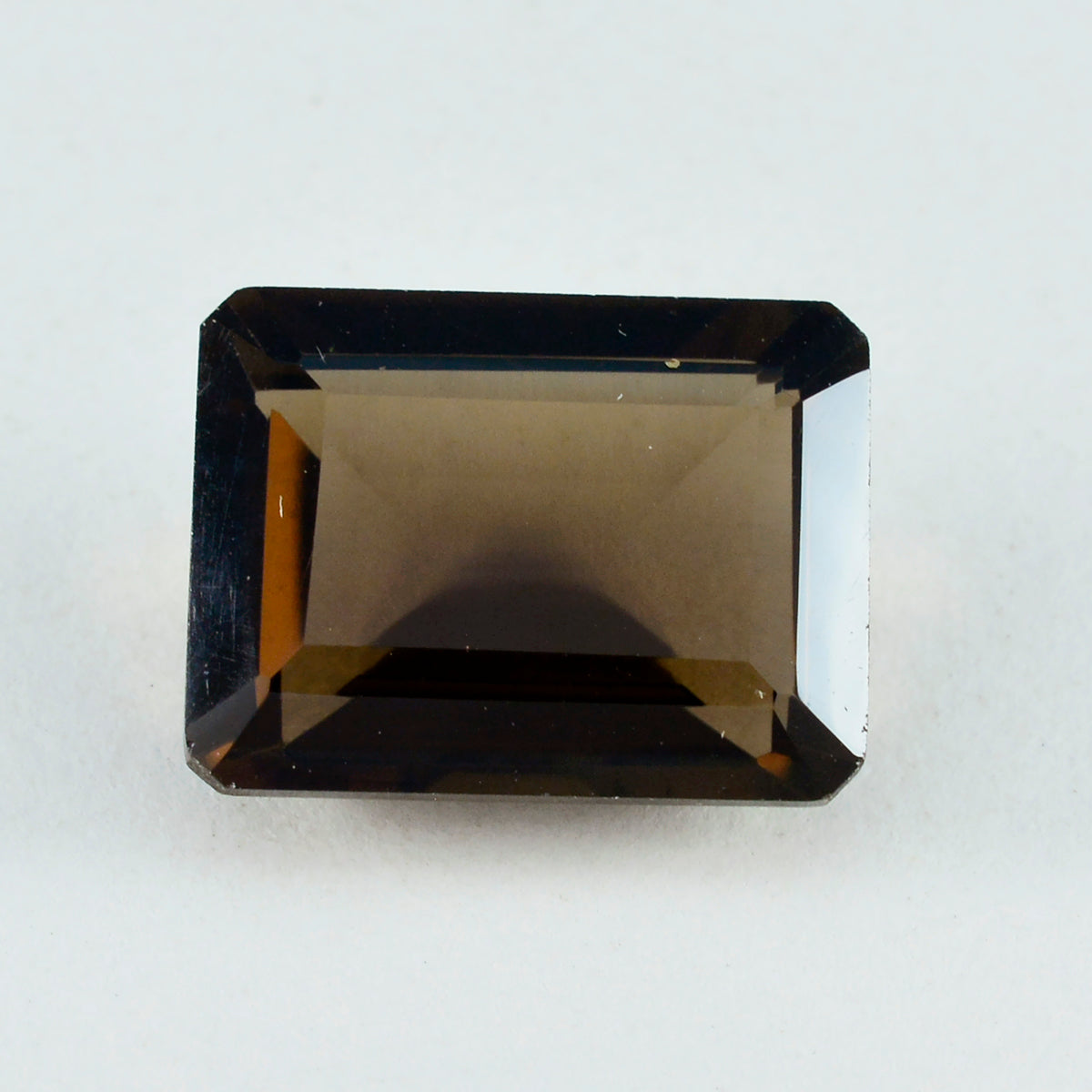 Smoky Quartz 1PC Chunky 12x16 MM Emerald Faceted Brown Fiery Semi Precious Gems