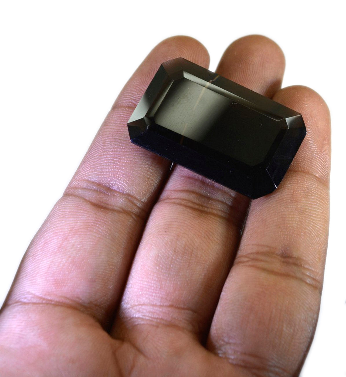 Smoky Quartz 1PC Chunky 13x18 MM Emerald Faceted Brown Brilliant Semi Precious Loose Gems