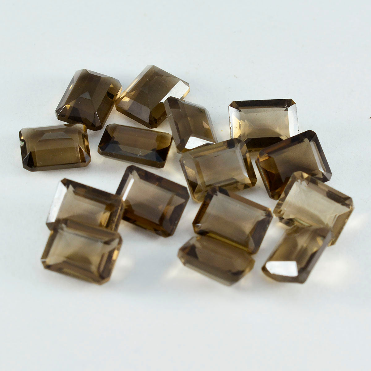 Smoky Quartz 10PC Tiny 4x6 MM Emerald Faceted Brown Polished Semi Precious Loose Gems