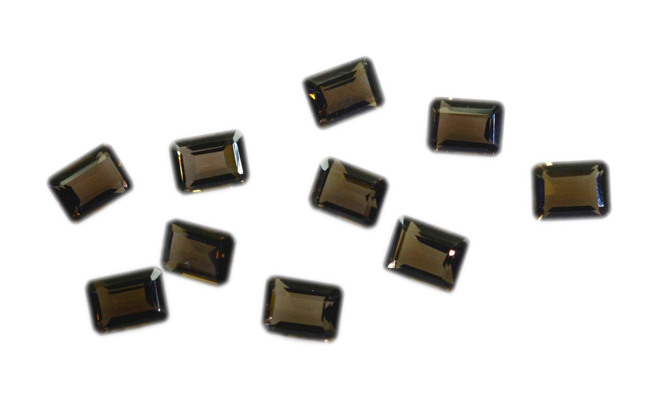 Smoky Quartz 1PC Tiny 5x7 MM Emerald Faceted Brown Splendid Semi Precious Loose Gemstone
