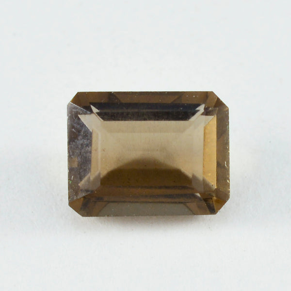 Smoky Quartz 1PC Small 7x9 MM Emerald Faceted Brown Shine Semi Precious Loose Gems