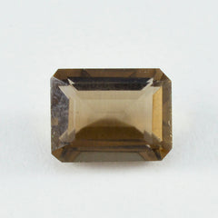 Smoky Quartz 1PC Small 7x9 MM Emerald Faceted Brown Shine Semi Precious Loose Gems