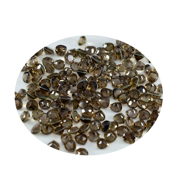 Smoky Quartz 10PC Tiny 4x4 MM Heart Faceted Brown Brilliant Semi Precious Loose Gems