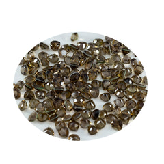 Smoky Quartz 10PC Tiny 4x4 MM Heart Faceted Brown Brilliant Semi Precious Loose Gems