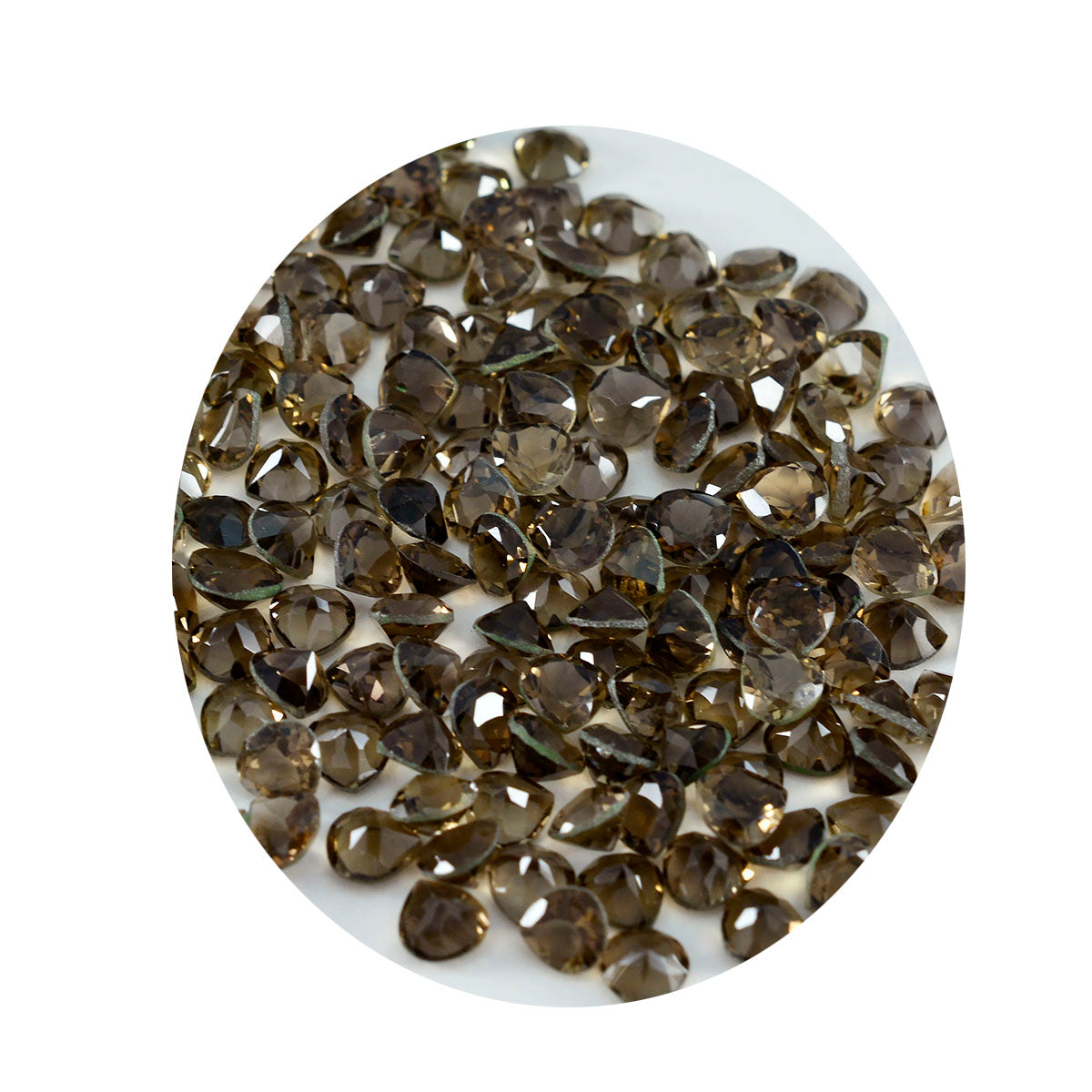Smoky Quartz 10PC Tiny 5x5 MM Heart Faceted Brown Sparkling Semi Precious Loose Gemstone