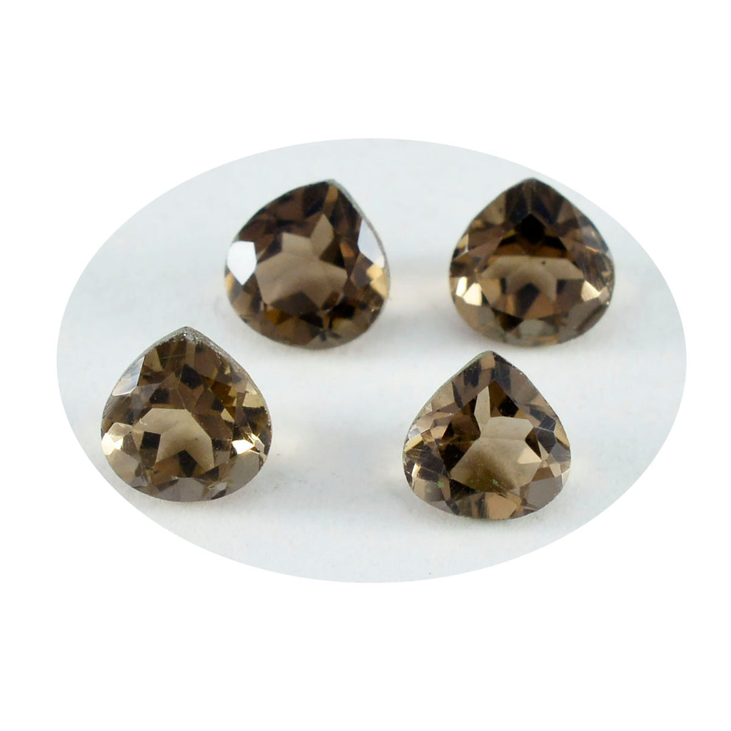 Smoky Quartz 1PC Tiny 6x6 MM Heart Faceted Brown Polished Semi Precious Loose Gemstones